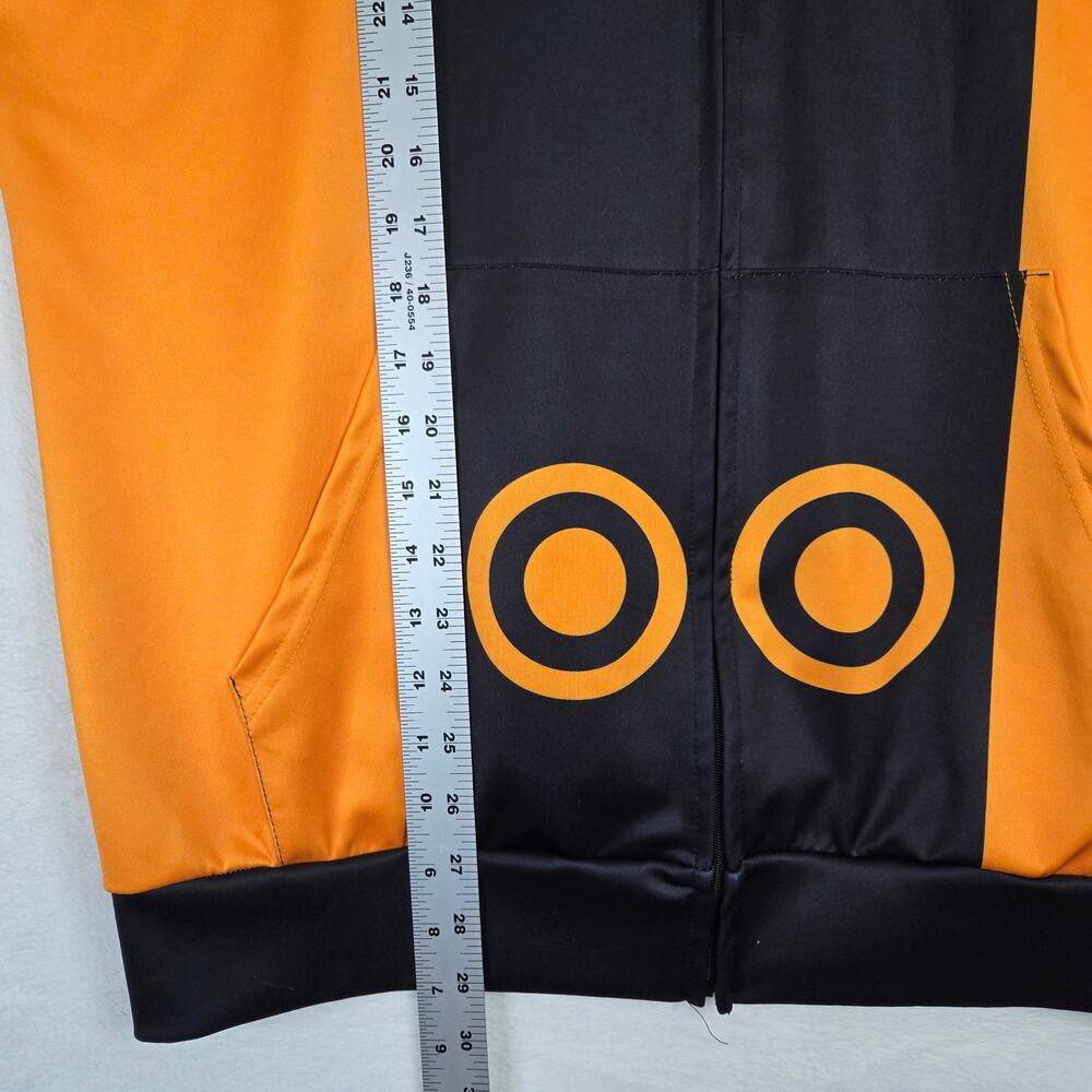 Naruto Hoodie Sweatshirt Mens Large Orange Anime Zip up 0639 - Picture 8 of 8